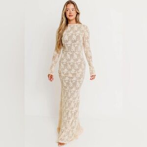 Long Sleeve Lace Maxi Dress